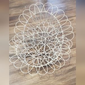 2 Vtg Egg Baskets White Bendable Farmhouse decor Easter